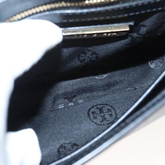 TORY BURCH Chain Shoulder Bag Leather Black Auth 124109 - Picture 11 of 16